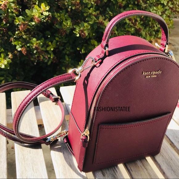 kate spade mini convertible backpack cherrywood - Picture 3 of 8